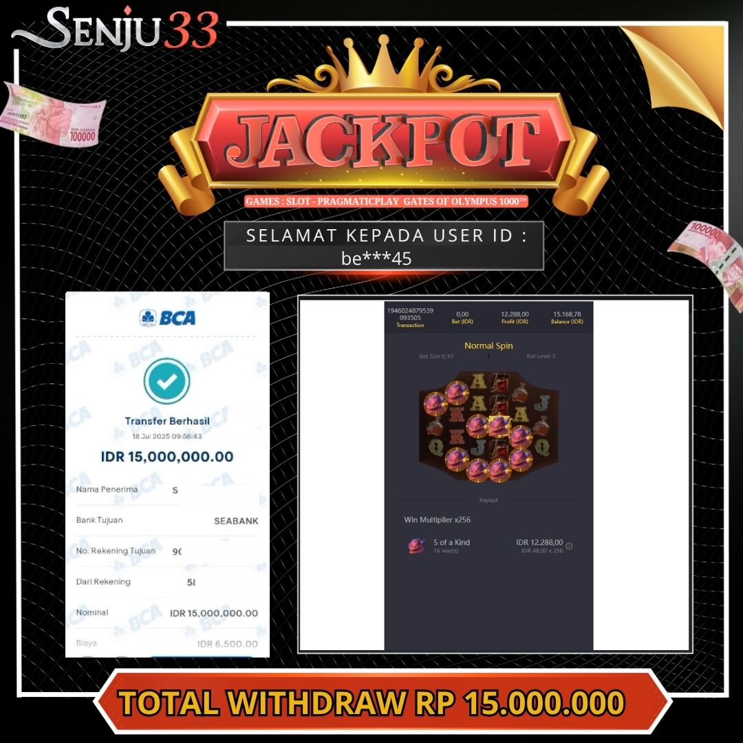 🎰 SENJU33 JACKPOT SLOT Rp. 15.000.000 LUNAS 🎉